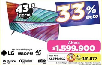 Alkomprar LG UR7800PSB 4K UHD 43" oferta
