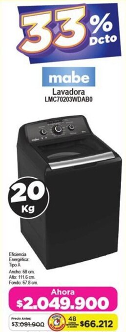 Alkomprar mabe Lavadora LMC70203WDABO oferta