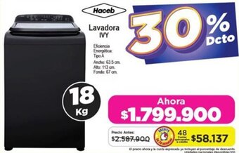 Alkomprar Haceb Lavadora IVY 18kg oferta