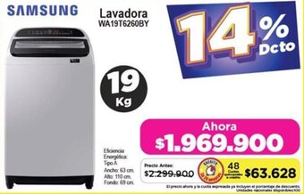 Alkomprar SAMSUNG Lavadora WA19T6260BY 19kg oferta