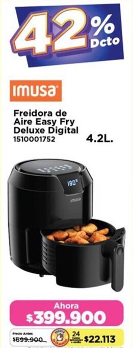 Alkomprar imusa Freidora de Aire Easy Fry Deluxe Digital 4.2L oferta