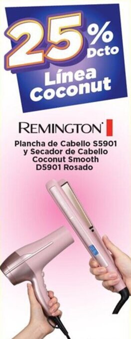 Alkomprar REMINGTON Plancha de Cabello y Secador de Cabello Coconut Smooth D5901 Rosado oferta