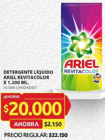 Ara DETERGENTE LIQUIDO ARIEL REVITACOLOR X 1.200 ML oferta