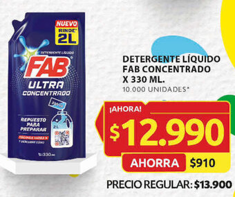 Ara DETERGENTE LÍQUIDO FAB CONCENTRADO X 330 ML oferta