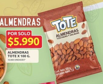 Ara ALMENDRAS TOTE X 100 G oferta