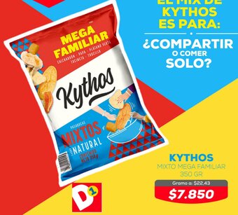 Tiendas D1 KYTHOS MIXTO MEGA FAMILIAR 350 GR oferta