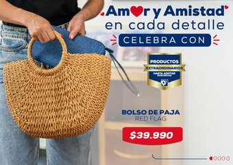Tiendas D1 BOLSO DE PAJA RED FLAG oferta