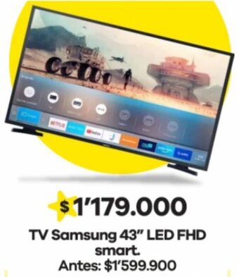 Éxito Samsung TV 43" LED FHD smart oferta