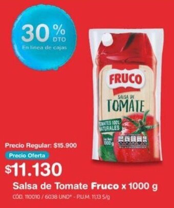 Makro Salsa de Tomate Fruco x 1000 g oferta