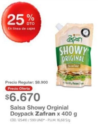 Makro Salsa Showy Orginial Doypack Zafran x 400 g oferta