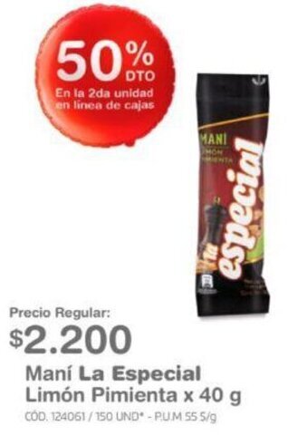 Makro Maní La Especial Limón Pimienta x 40 g oferta