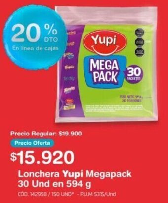 Makro Lonchera Yupi Megapack 30 Und en 594 g oferta