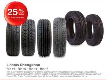 Makro Llantas Chengshan Rin 14 - Rin 15 - Rin 16 - Rin 17 oferta