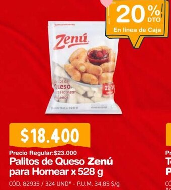 Makro Palitos de Queso Zenú para Hornear x 528 g oferta