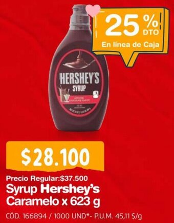Makro Syrup Hershey's Caramelo x 623 g oferta