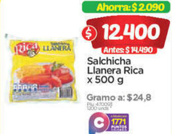 Surtimax Salchicha Llanera Rica x 500 g oferta