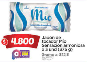 Surtimax Jabón de tocador Mio Sensación armoniosa x 3 und 375 g oferta