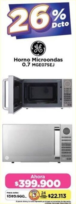 Alkomprar GE Horno Microondas 0.7 MGE07SEJ oferta