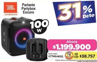 Alkomprar JBL Parlante Partybox Encore 100w oferta