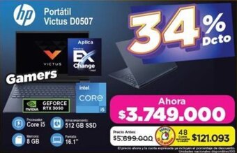 Alkomprar hp Portátil Victus D0507 oferta