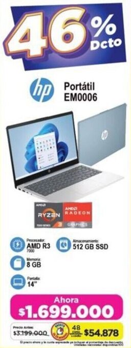 Alkomprar hp Portátil EM0006 oferta