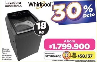 Alkomprar Whirlpool Lavadora WWG18BSHLA oferta