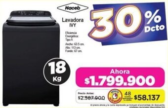 Alkomprar Haceb Lavadora IVY 18 kg oferta