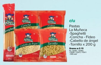 Surtimax Pastas La Muñeca -Spaghetti -Concha - Fideo -Cabello de ángel -Tornillo x 200 g x 2 und. oferta