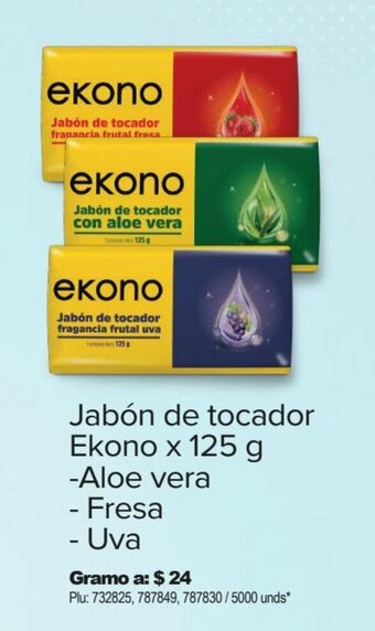 Surtimax Jabón de tocador Ekono -Aloe vera - Fresa - Uva x 125 g x 2 und. oferta