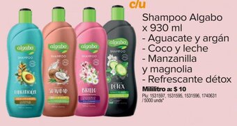 Surtimax Shampoo Algabo x 930 ml - Aguacate y argán - Coco y leche - Manzanilla y magnolia - Refrescante détox oferta