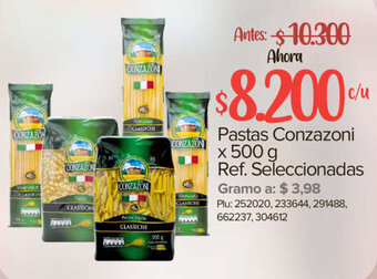 Super Inter Pastas Conzazoni x 500 g Ref. Seleccionadas oferta