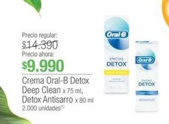 Jumbo Crema Oral-B Detox Deep Clean x 75 ml, Detox Antisarro x 80 ml oferta