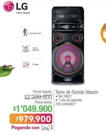 Jumbo LG Torre de Sonido Xboom oferta