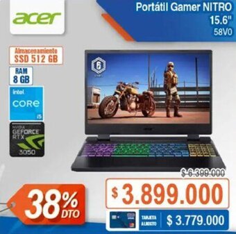 Alkosto acer Portátil Gamer NITRO 15.6" oferta