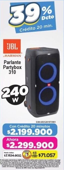 Alkomprar JBL Parlante Partybox 310 oferta