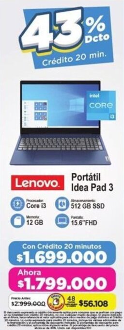 Alkomprar Lenovo Portátil Idea Pad 3 oferta