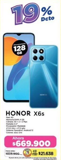 Alkomprar HONOR X6s 128GB oferta
