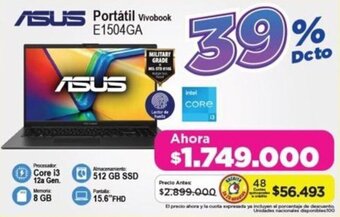 Alkomprar ASUS Portátil Vivobook E1504GA oferta
