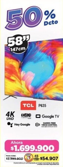Alkomprar TCL P635 Google TV 58" oferta