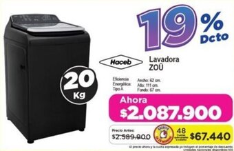 Alkomprar Haceb Lavadora ZOÜ 20kg oferta