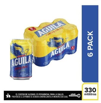 Metro Cerveza Aguila Original lata x 6 und x 330ml oferta