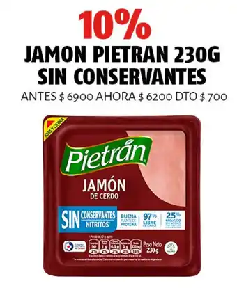 Oxxo Jamon Pietran 230g Sin Conservantes oferta