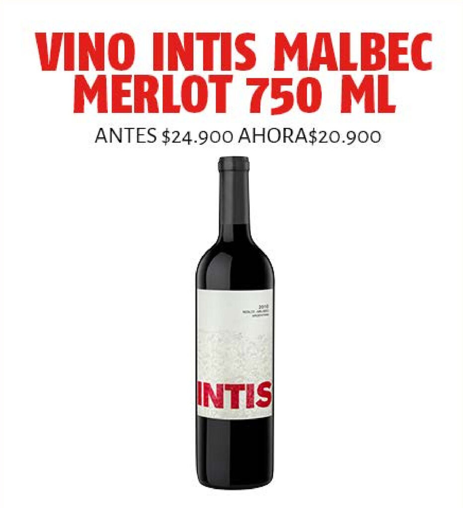 Oxxo Vino Intis Malbec Merlot 750ml oferta