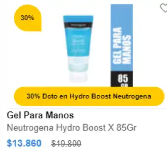 FarmaTodo Gel Para Manos Neutrogena Hydro Boost X 85g oferta