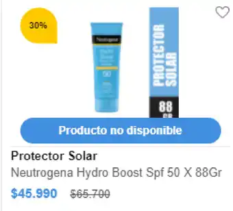 Protector Solar Neutrogena Hydro Boost Spf 50 X 88g