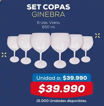 Tiendas D1 Set Copas Ginebra 6 Uds Vidro 650ml oferta