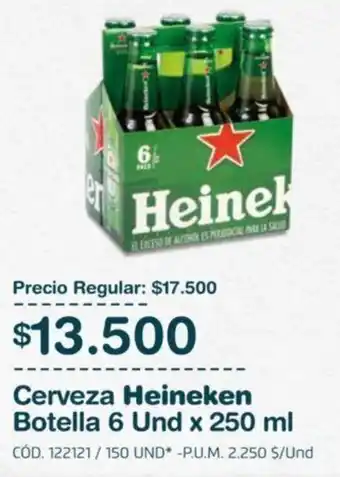 Makro Cerveza Heineken Botella 6 Und x 250 ml oferta