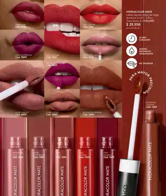 Ésika HIDRACOLOR MATE Labial liquido mate de larga duración 6 ml/ .2 fl.oz. oferta