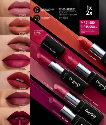 Ésika COLOR ADDICTION Labial mate hidratante 4 g/.14 oz. oferta