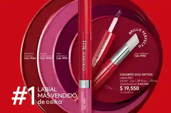Ésika COLORFIX DUO TATTOO Labial 36H 2.6 ml-2 g/.09 fl.oz. - .05 oz. oferta